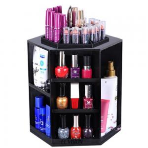 360 Rotating /Revolving Cosmetic Storage Tabletop Big Capacity Stylish Black Makeup/Cosmetic Organiz