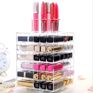 Spinning Lipstick Tower Premium Acrylic Rotating Lipgloss Holder Makeup Organizer