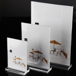 Clear Acrylic T Shaped Desk Sign Holder Display Stand Menu Holder Desk Label