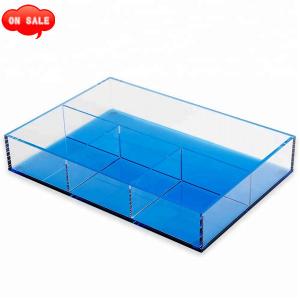 4-Section Acrylic Vanity Tray Jewelry Storage Box, Acrylic Serving Tray