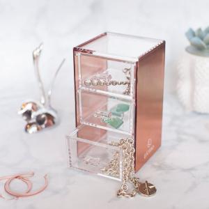 Rose Gold Desk Acrylic Cosmetic Jewelry Organizer