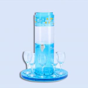 Transparent blue wine rack