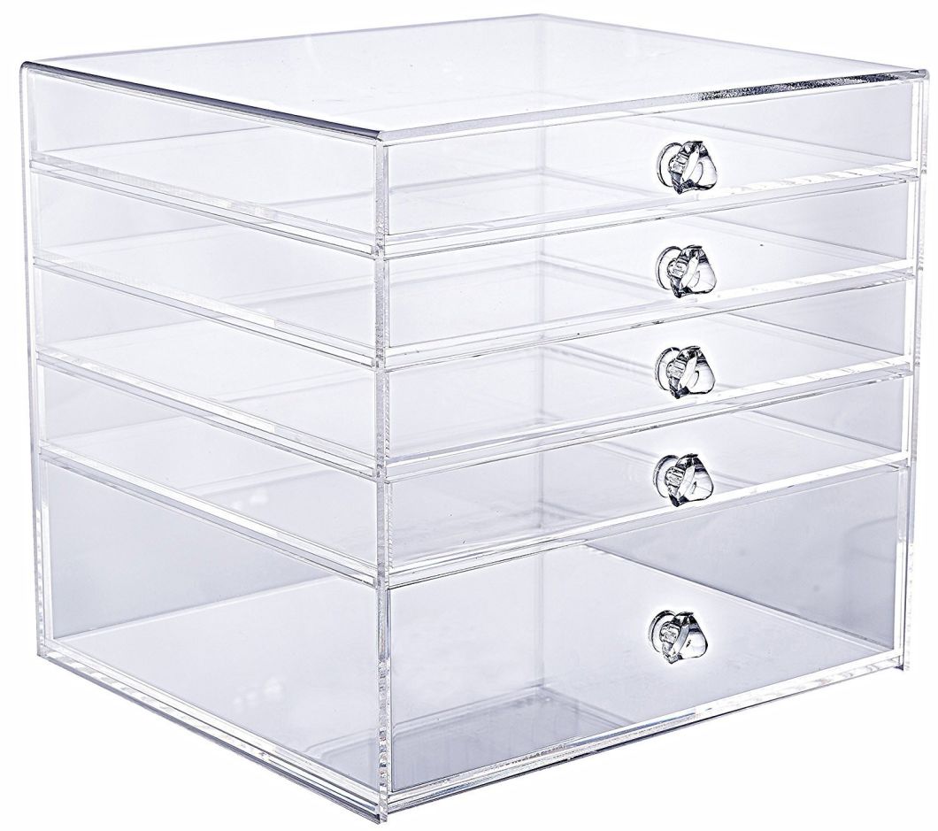 Large 5 Drawers Makeup Organizer and Acrylic Cosmetics Storage Cases