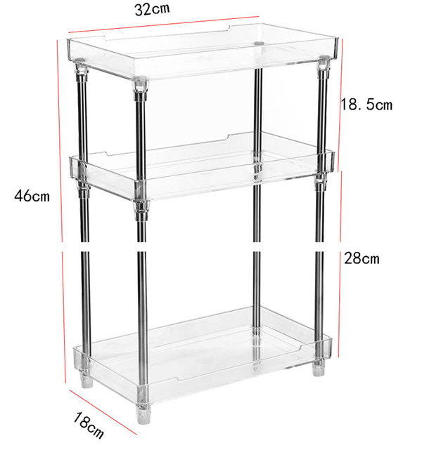 Plastic Waterproof Makeup Organizer Cosmetics Storage Box Bathroom Display Rack