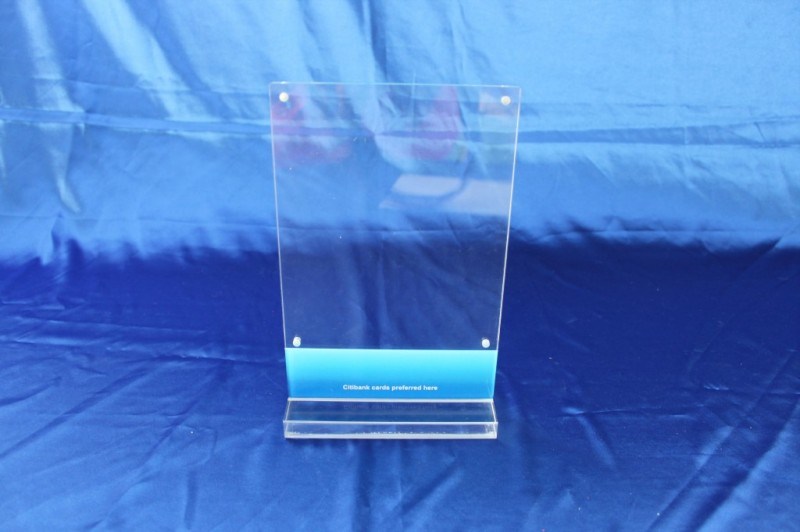 Customize Clear Desktop Acrylic Display Sign Stand Holder