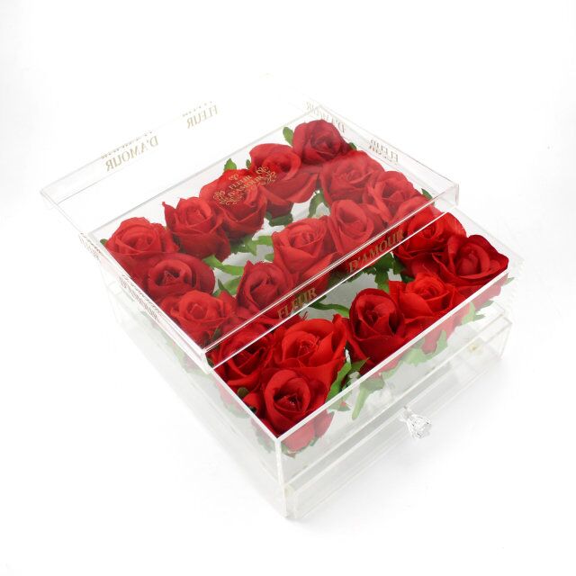 Acrylic Real Rose Storage Box Jpg