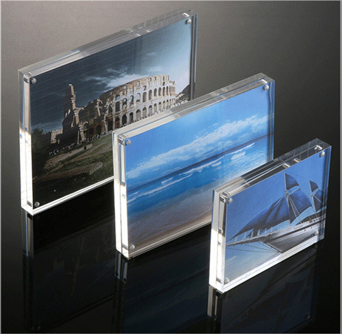 4 X 6, 5X7, 6 X8, 10 X 12 Clear Acrylic Picture Frame; Magnetic Acrylic Photo Frames, Thick Desktop