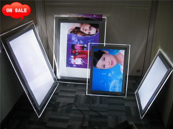 Promotion Gift Acrylic Illuminated LED Picture Frame/Plastic PMMA Poster Photo Frame