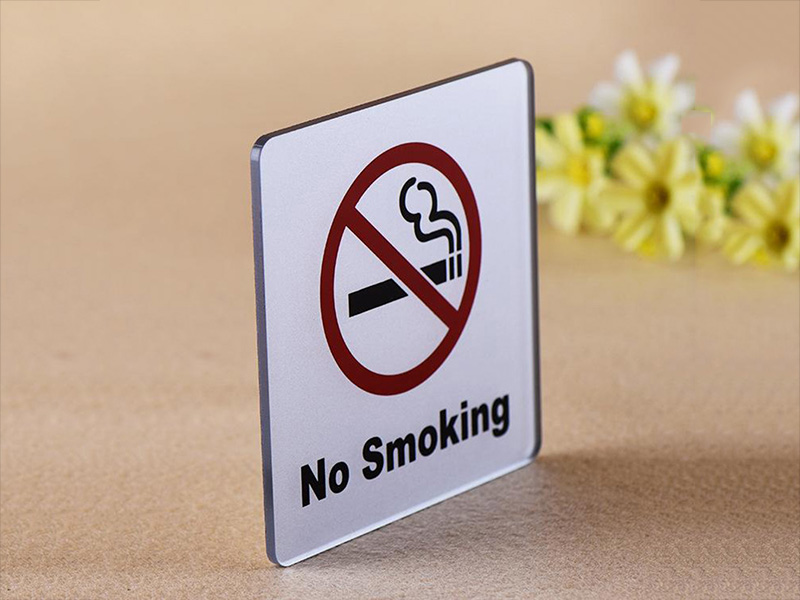 No smoking, acrylic signage customization factory display