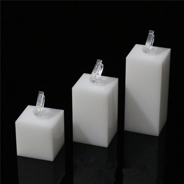 White Acrylic Jewelry Display Stand for Ring, Square Base Block