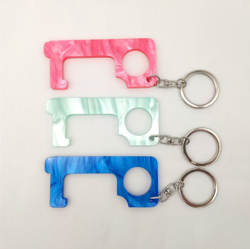 Personal Protection No Touch Acrylic Key Chain