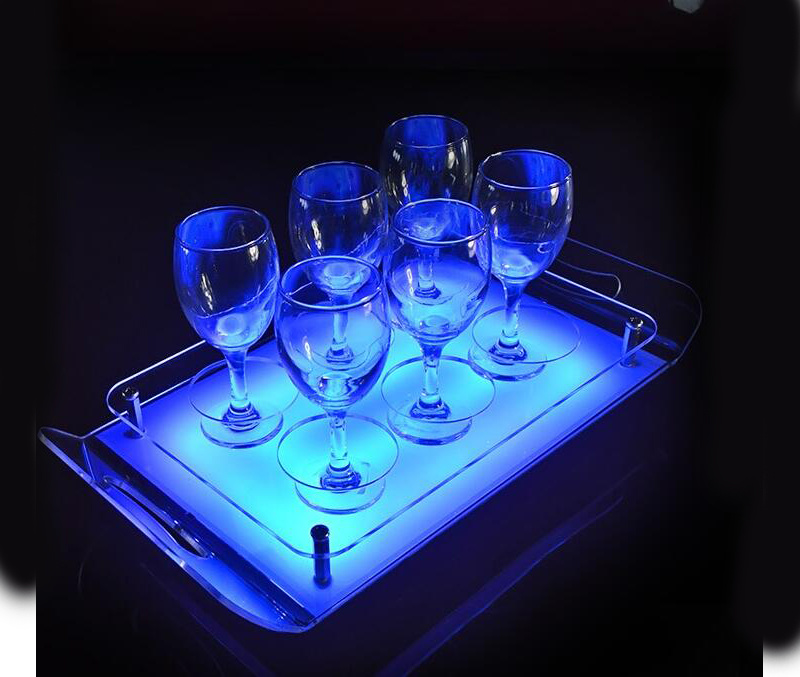 Colorful LED Light Wine Acrylic Display Rack