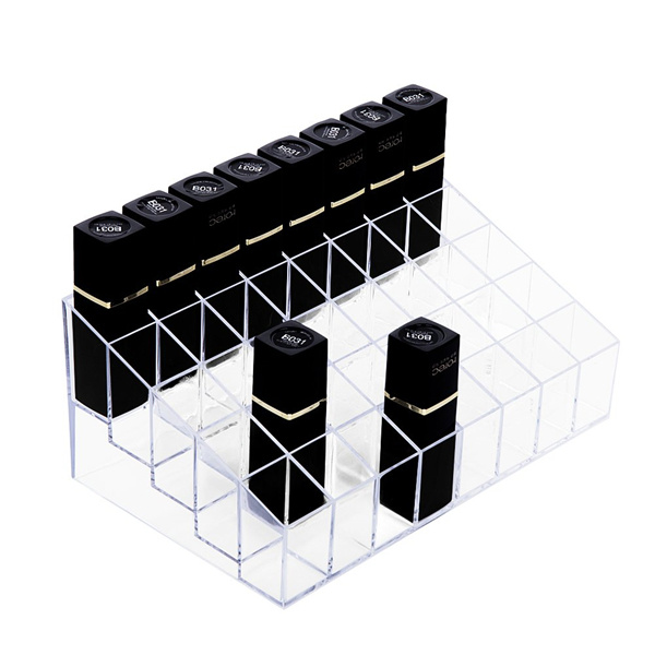 Lipstick Holder, 40 Spaces Clear Acrylic Lipstick Organizer, Cosmetic Makeup Organizer for Lipgloss, Brushes, Bottles, and More