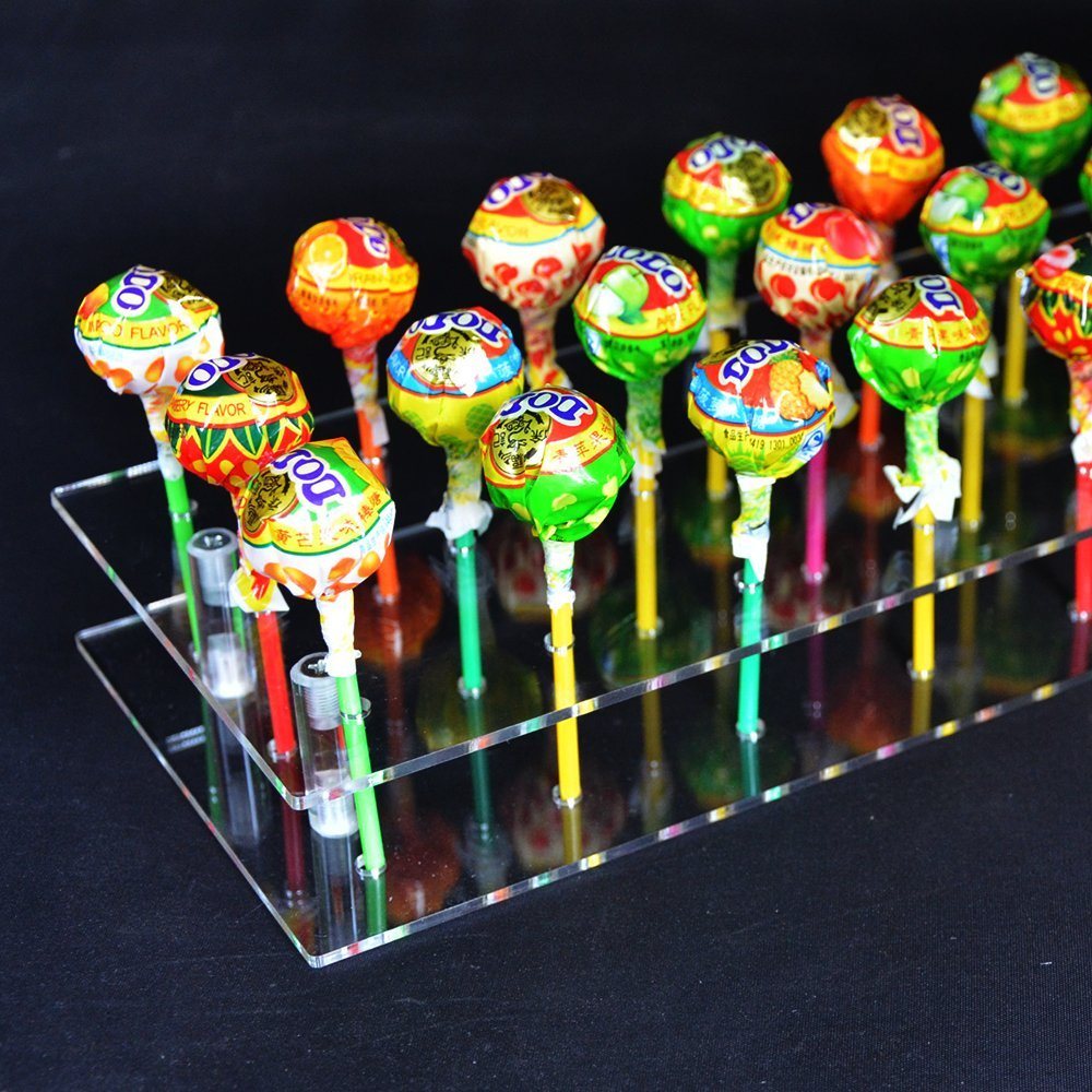 21 Hole Clear Acrylic Cake Pop Lollipop Display