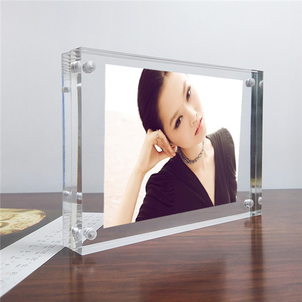 Acrylic Photo Frames, Desktop Frameless Postcard Display, 4 X 6 " Double Sided Magnetic Picture Frame