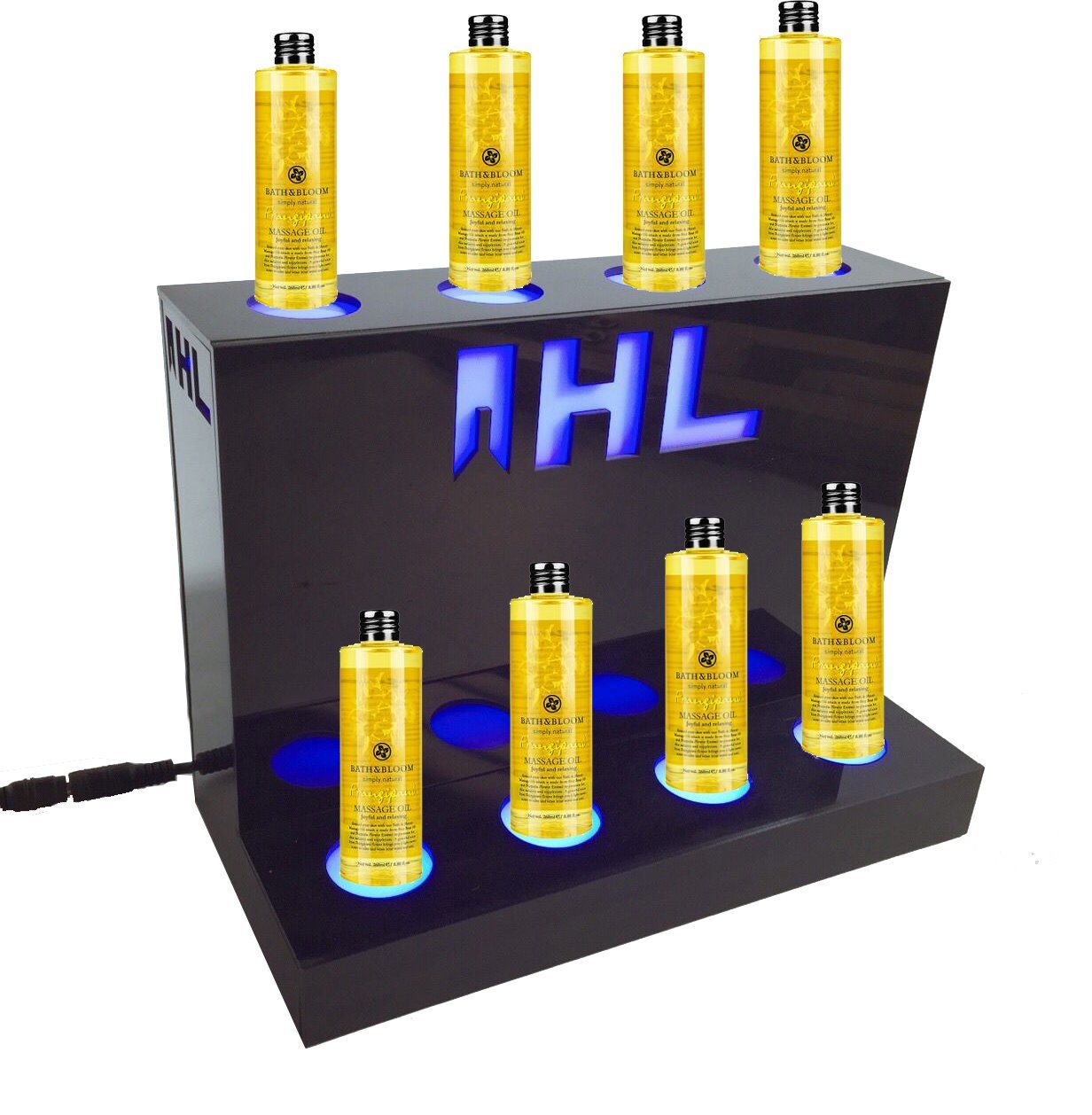 Body Oil Display Acrylic LED Stand