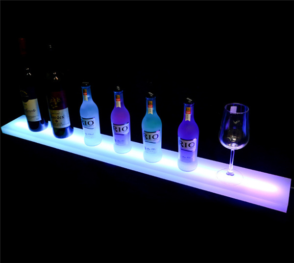 Wall Mount LED Liquor Shelf, Bottle Display Acrylic Alcohol Display Stand Includes Wireless Remote and Power Supply