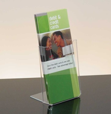 Single pocket Clear Acrylic Brochure Holder