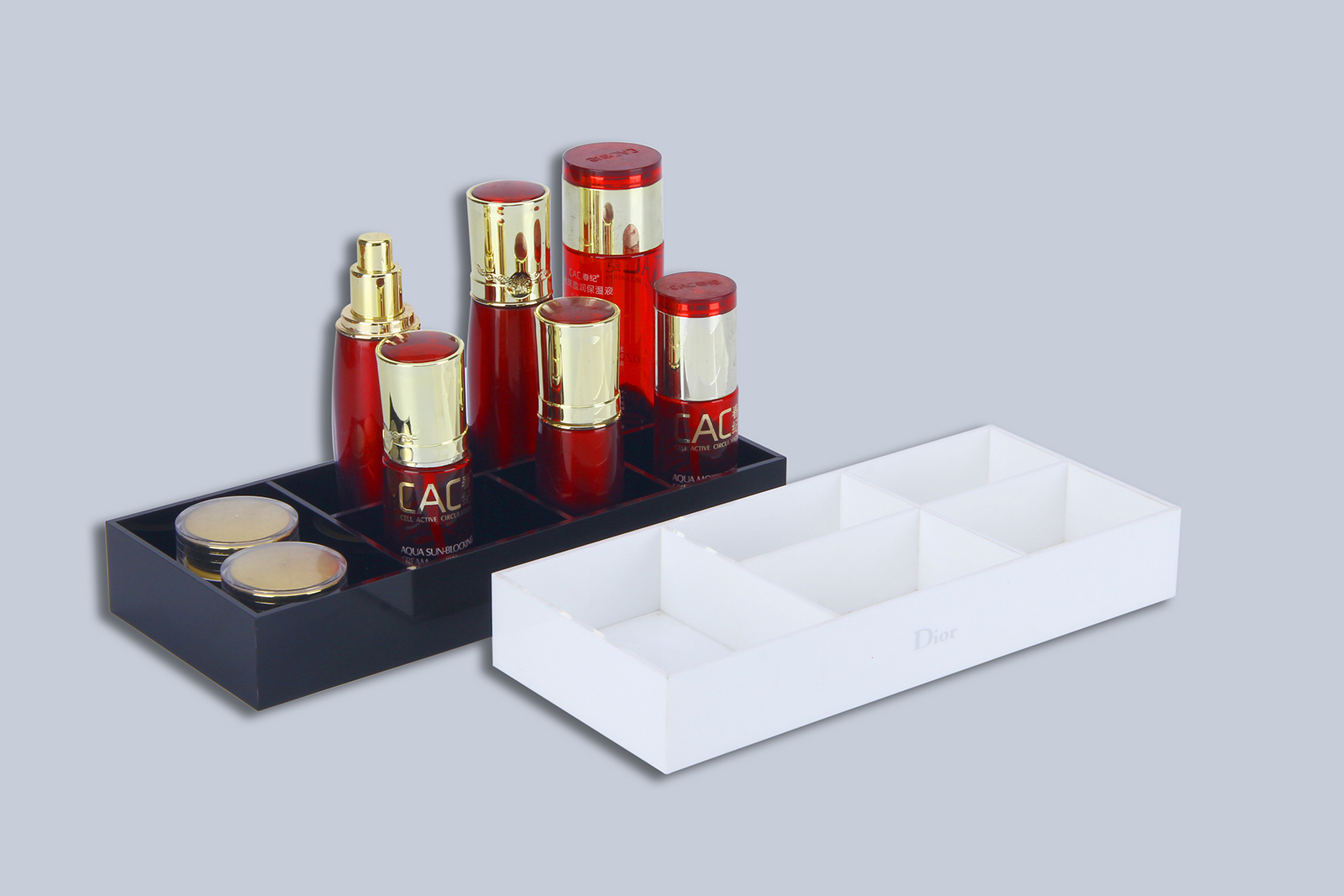 Acrylic skin care products display cabinet