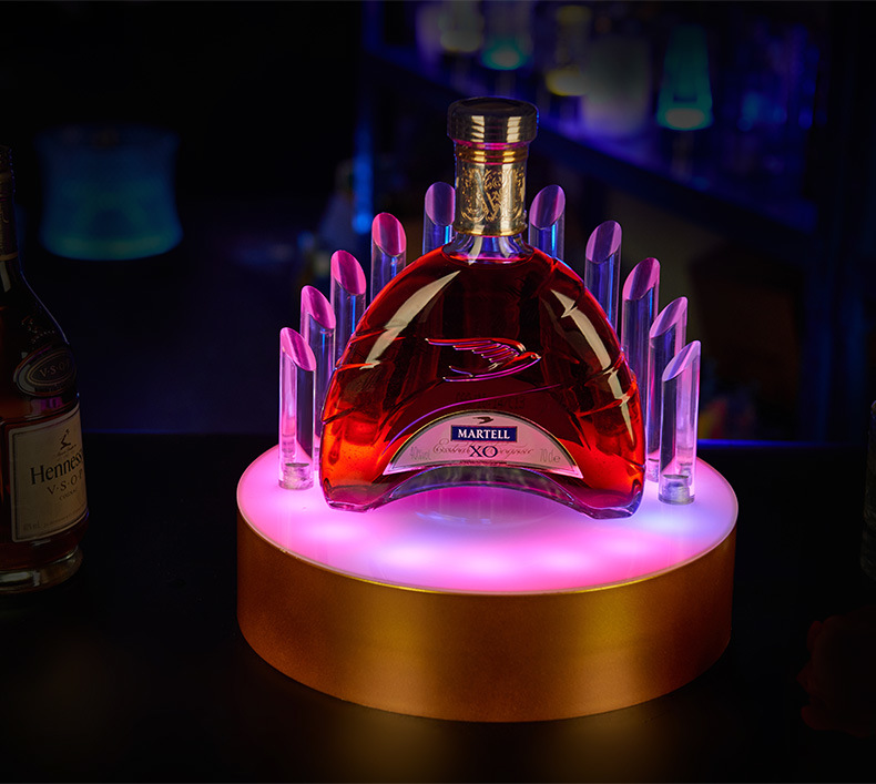 LED Lighted Glowing Liquor Bottle Acrylic Display