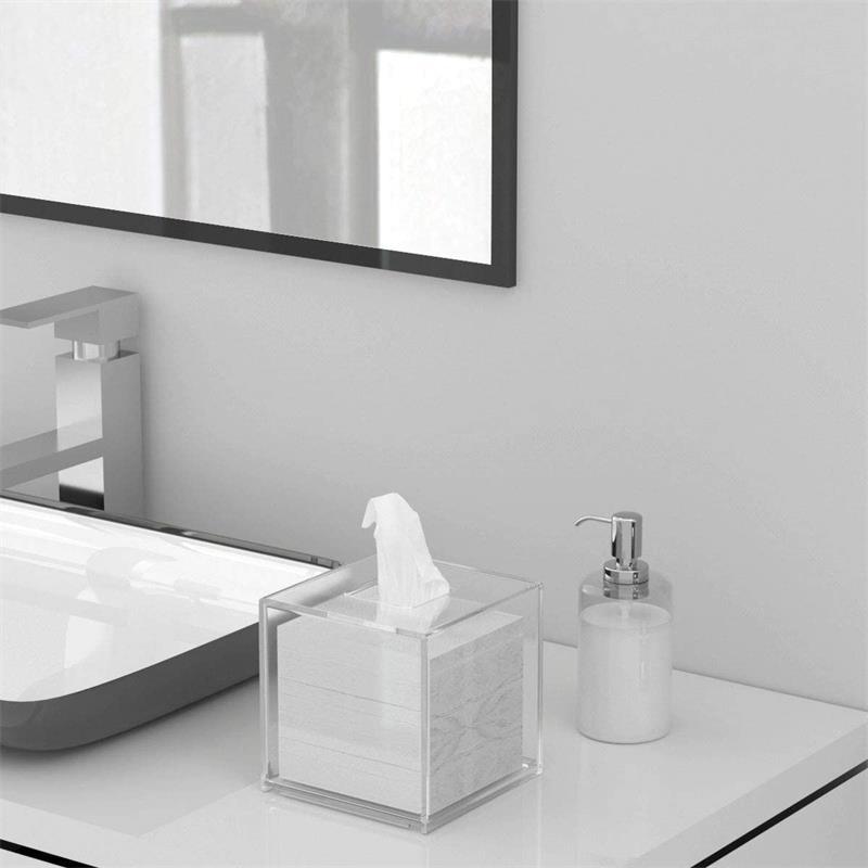 Clear Square Acrylic Box for Bathroom Bedroom Acrylic Tissues Paper Holder
