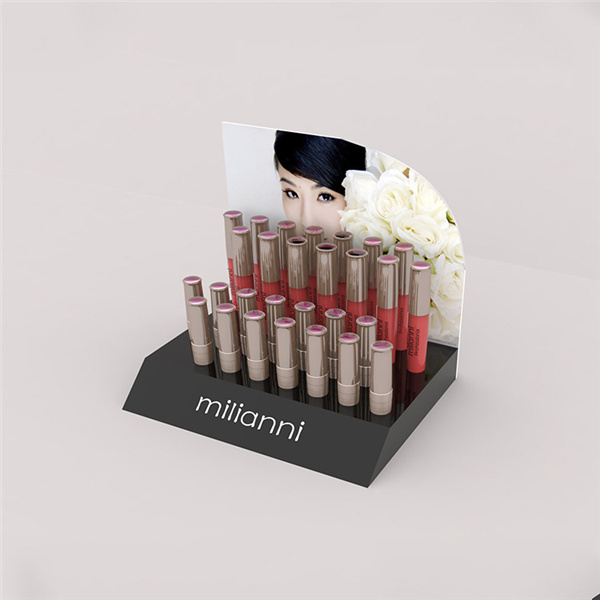 Custom Creative Acrylic Lipstick Makup Organizer Cosmetic Display with Poster