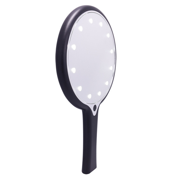 China Factory Acrylic Handheld Makeup Mirror with LED Lighting