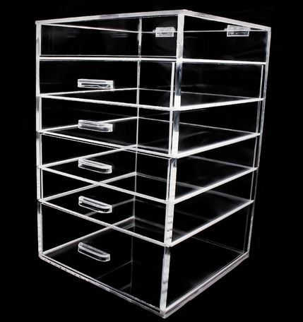 Clear Acrylic Lucite Makeup 5 Drawer Box