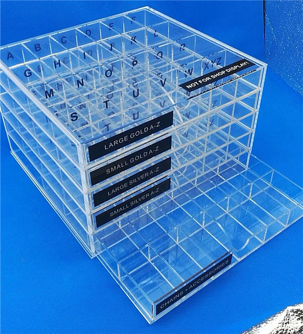 4/5 Drawer Acrylic Watch Bracelet Cosmetics Organizer Pop Store Jewelry Display