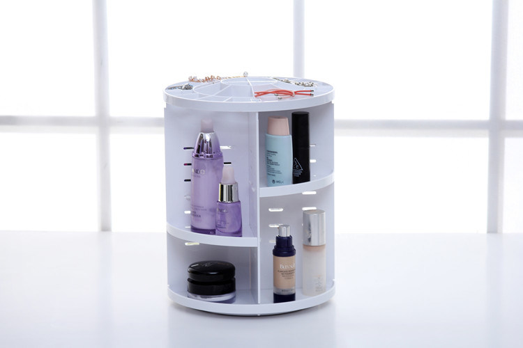 Clear Large Capacity Acrylic Makeup Organizer - 360° Rotating /Revolving Adjustable Cosmetic Storage