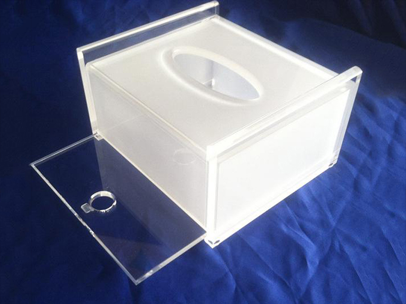 Riga transparent acrylic tissue box order display