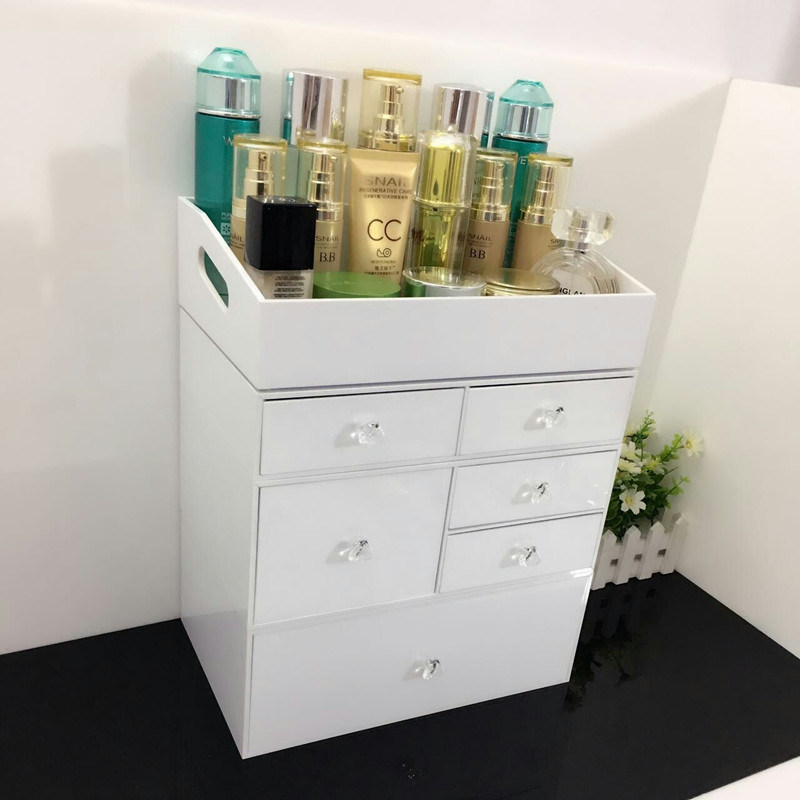 Acrylic Makeup/Cosmetic/ Jewelry Organizer with Tray on The Top