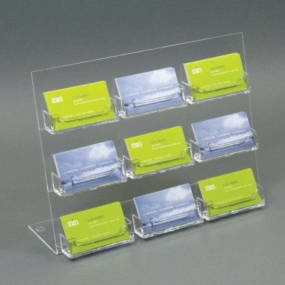 Clear acrylic card holder with 9 boxes