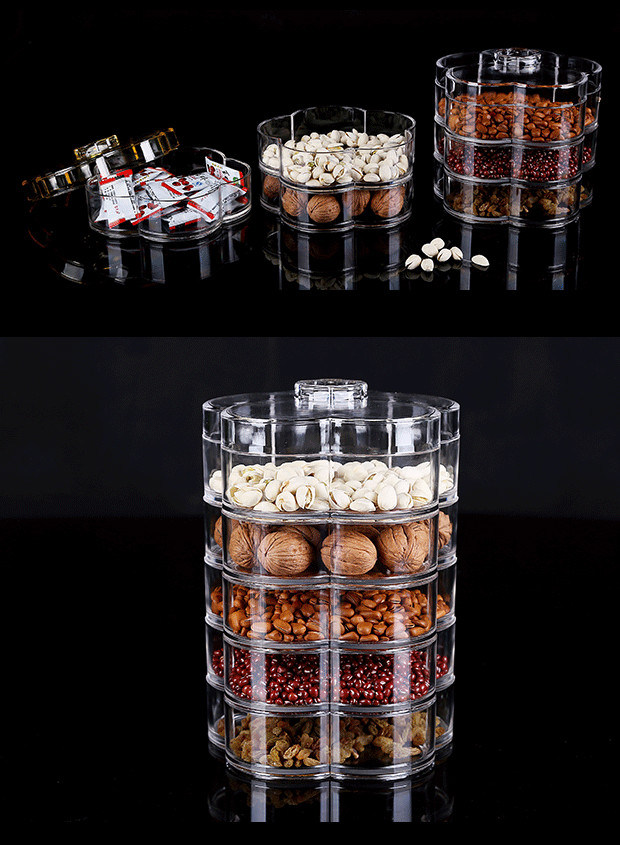 Custom Made Fancy Dry Food Candy Display Acrylic Box with Lid