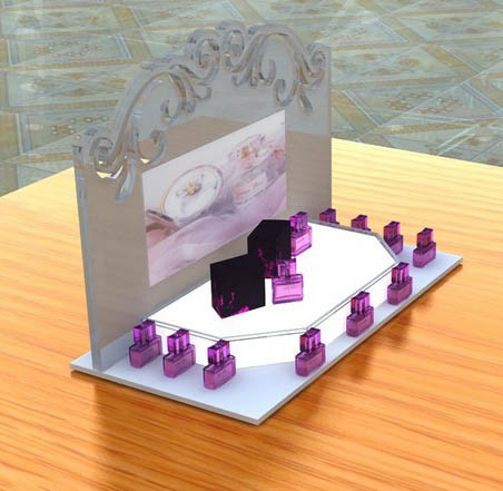 Cucstom Countertop Acrylic Perfume Cosmetic Display Stand