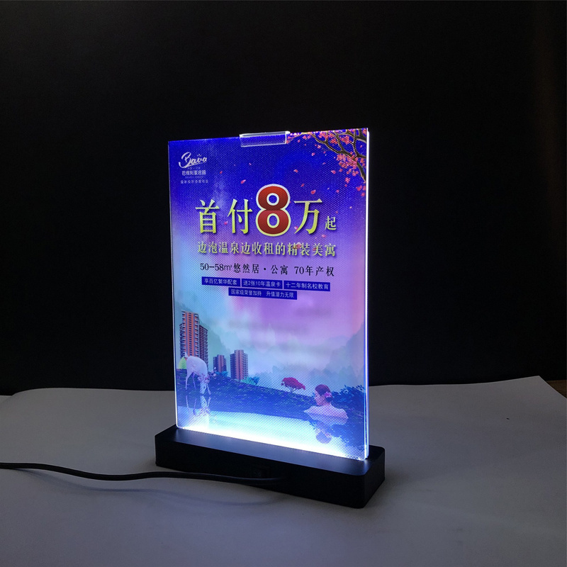 A4/A5/A6 LED Light Acrylic Table Menu Holder