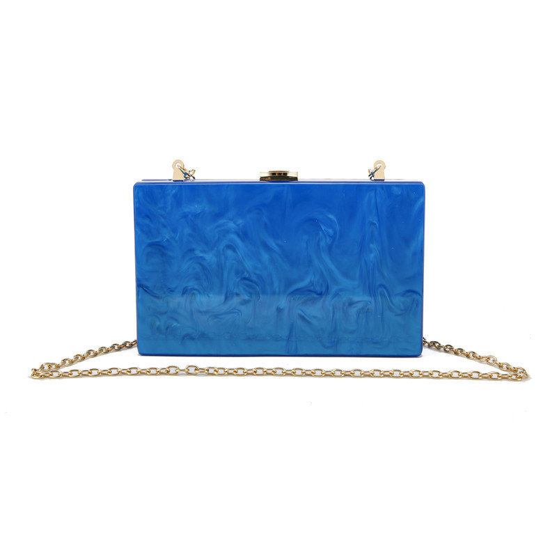 Luxurious Women Blue Acrylic Clutch Bag