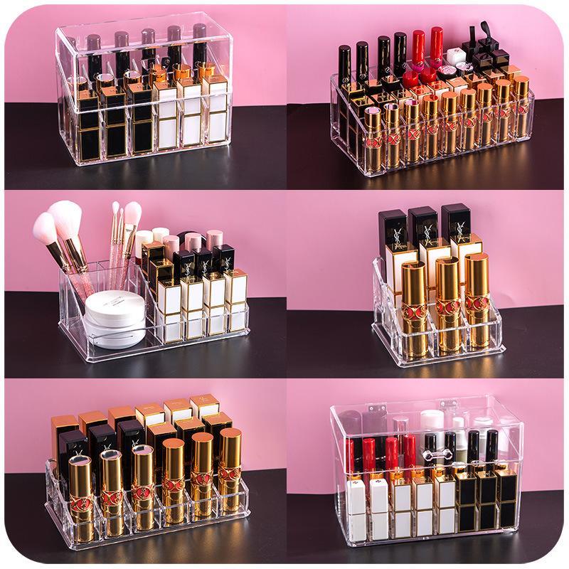 26 Slots Lipstick Holder Clear Acrylic Lip Gloss Lipstick Storage Box Display Holder