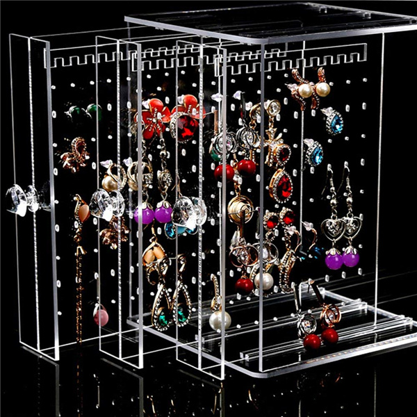 Acrylic Jewelry Organizer Storage Box Earring Display