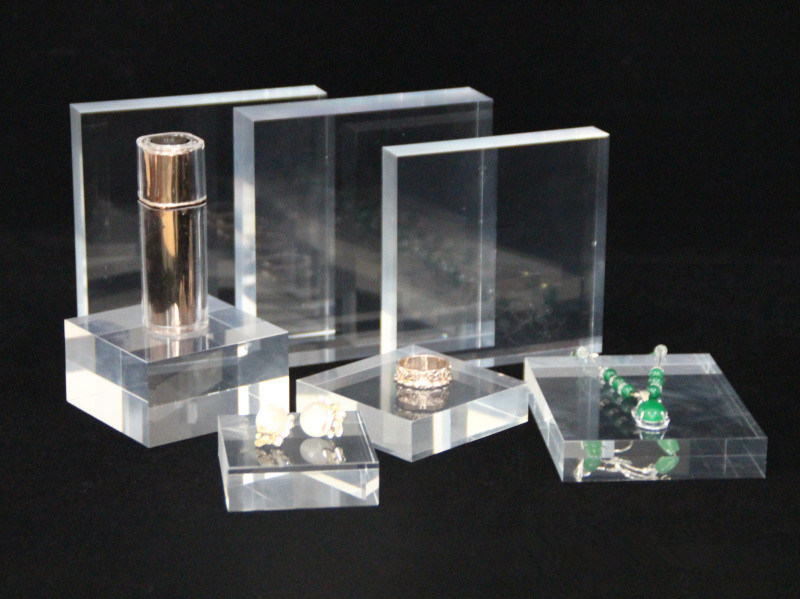 Clear Polished Acrylic Rectangular Display Block