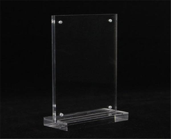 Transparent A5 Sign Holder Acrylic Magnetic Picture Display Frame with Base