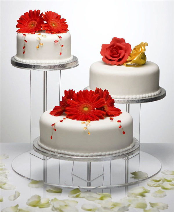 Clear Acrylic 3 Tier Wedding Cake Display Stand