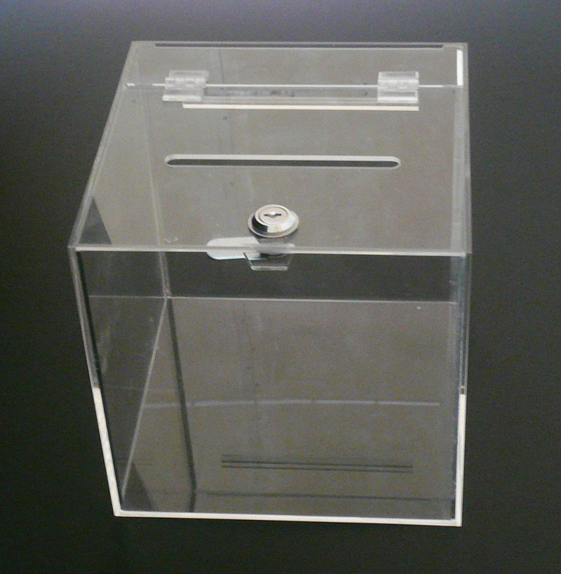 Customize Clear Cube Office Suggestion Acrylic Box