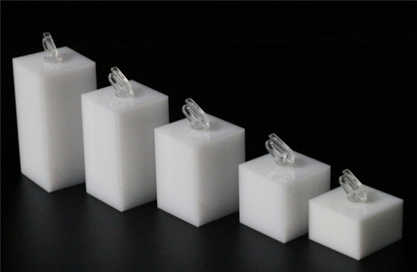 White Acrylic Jewelry Display Stand for Ring, Square Base Block