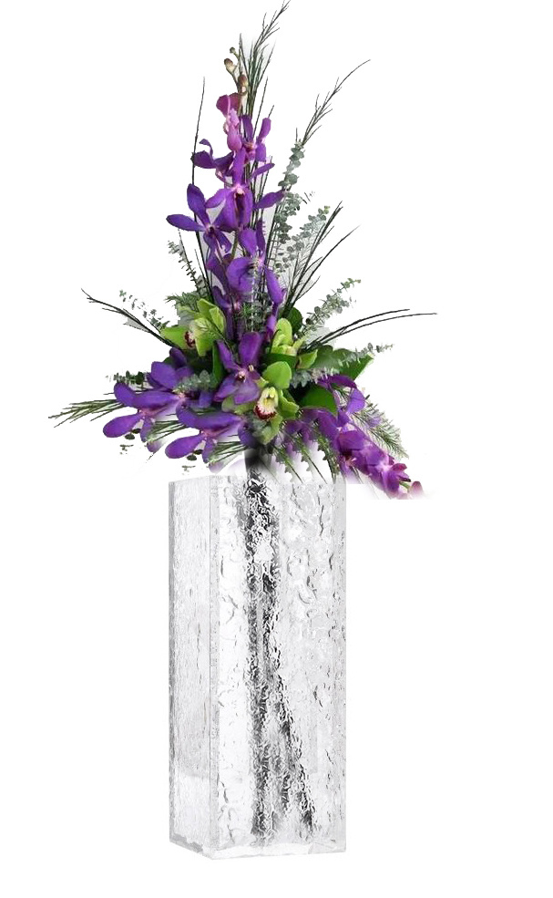 Cracked Ice Pattern Acrylic Vase