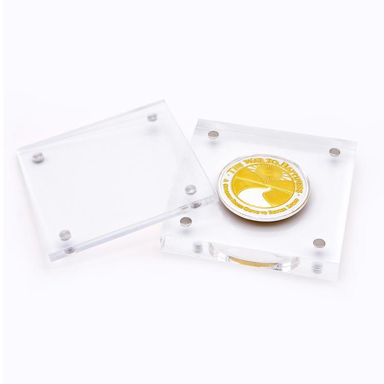 Acrylic Coin Display Stand with Magnetic Fastener Coin Holder