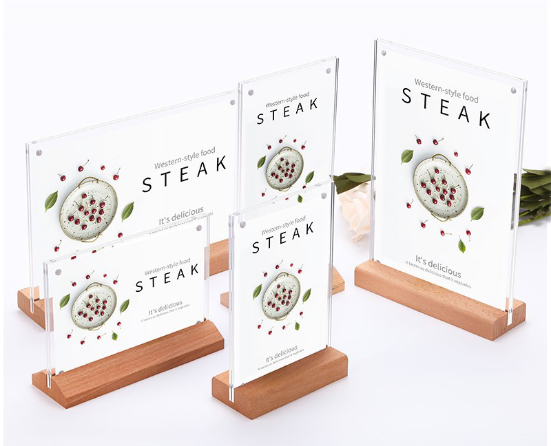 A4/A5/A6 Wood Based Clear Acrylic Table Menu Holder
