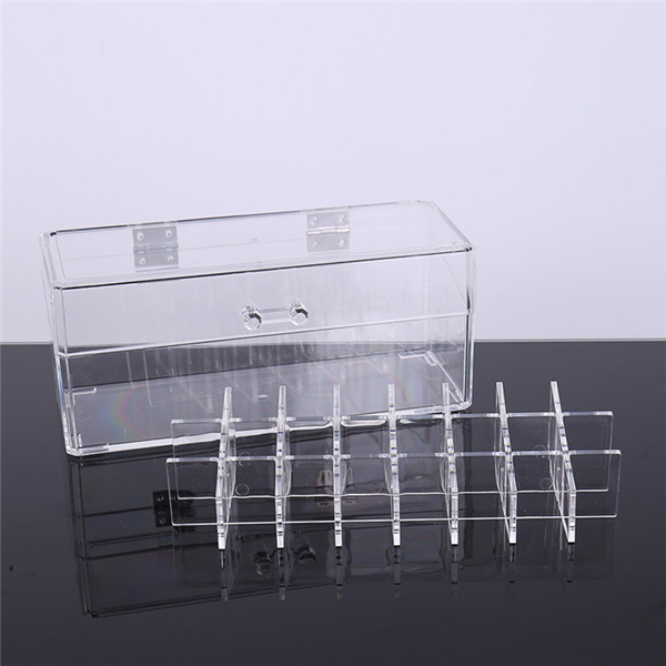 Clear Makeup Display Beauty Case, Lipstick Holder Organizer, Lipgloss Storage Box with Dustproof Lid