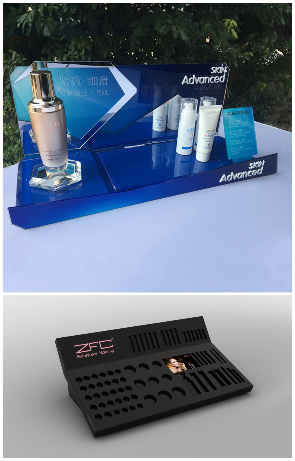 Custom Making Acrylic Cosmetic Display Stand, Acrylic POS Display