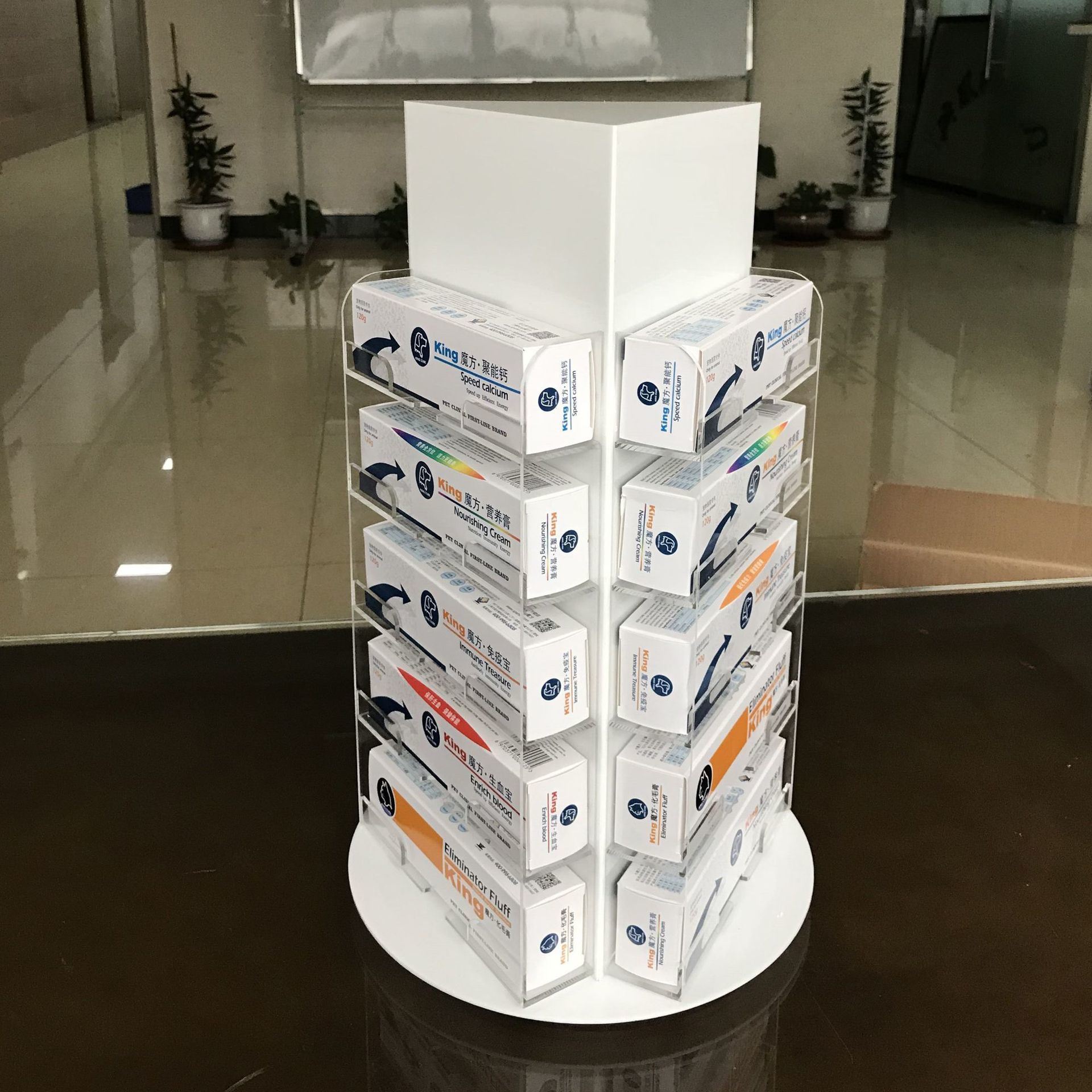 Acrylic Rotating Display Frame for Medicine